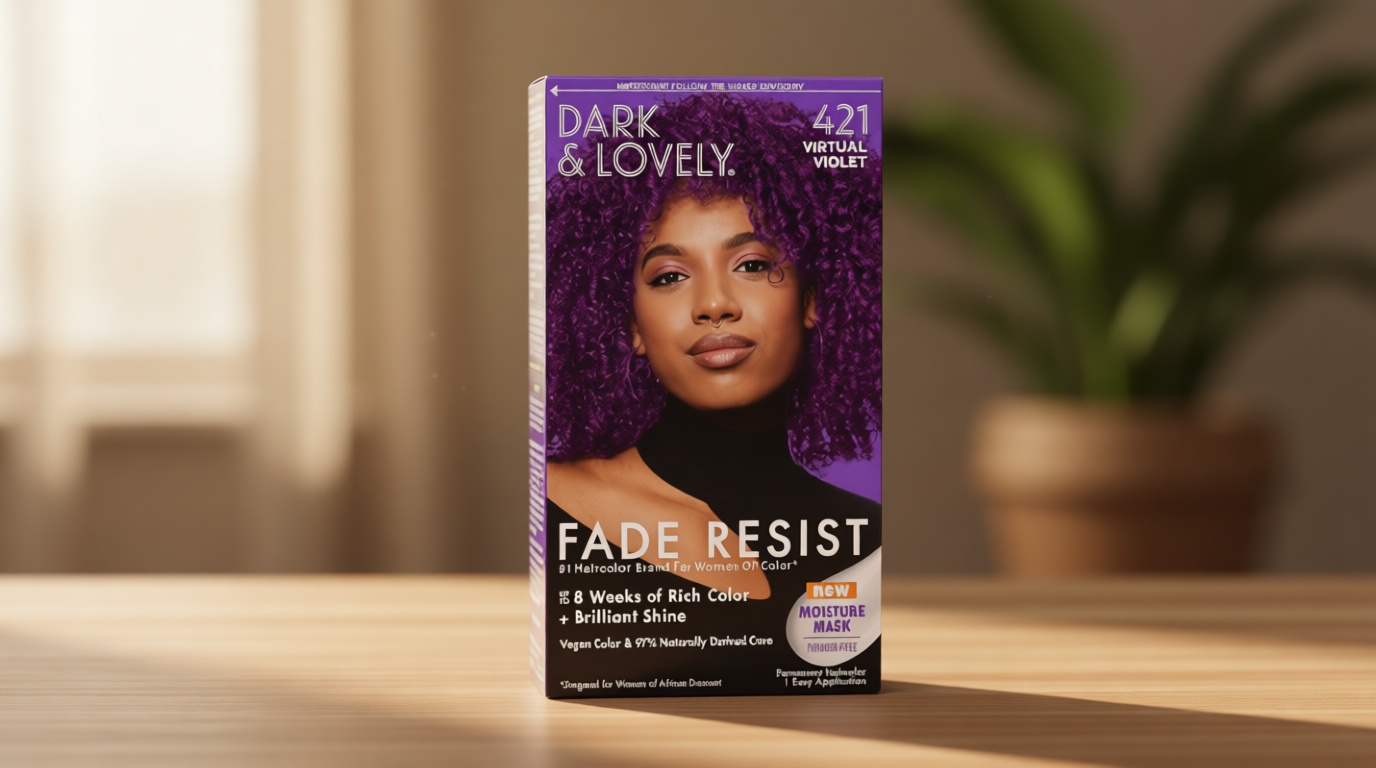 Softsheen-Carson Dark and Lovely Hair Dye, Fade Resist Hair Color with Conditioning Mask, Virtual Violet, 1 Kit [Amazon-developed Certification] Compact by Design