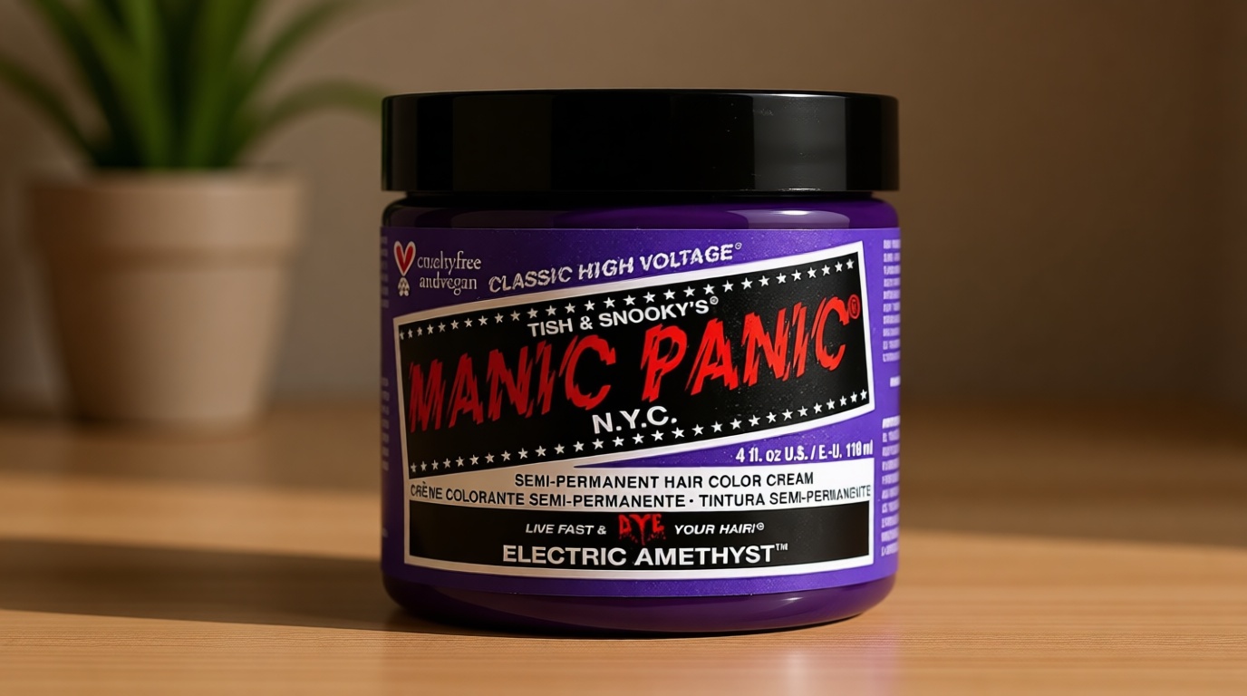 MANIC PANIC Classic Electric Amethyst Semi Permanent Hair Color - Bright Purple Hair Dye for Women & Men That Lasts 4-6 Weeks - Vegan, Ammonia & Cruelty-Free - Create & Mix Custom Shades (4oz)