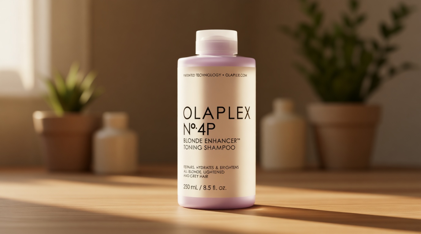 Olaplex Nº.4P Blonde Enhancer Purple Toning Shampoo: Neutralizes Brassiness & Strengthen | Repairs Damages & Hydrates Hair | For Coily, Curly, Straight, and Wavy