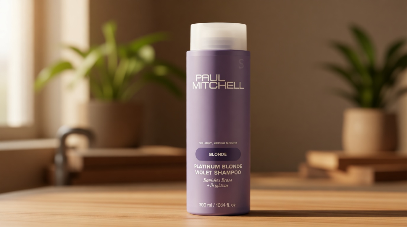 Paul Mitchell Platinum Blonde Violet Shampoo, Banishes Brass + Brightens, Ideal for Light to Medium Blonde, Silver, Gray or White Hair