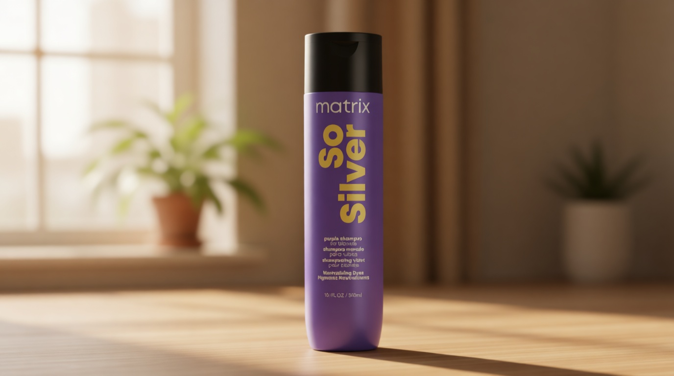 Matrix So Silver Purple Shampoo - Neutralizes Yellow Tones, Color Depositing, Brightening & Toning, For Color Treated, Blonde, Grey, White and Platinum Hair, Vegan Cradle to Cradle Certified