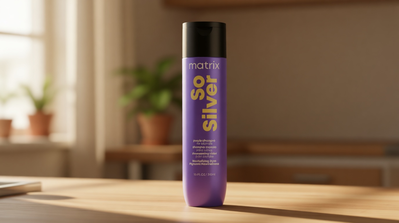 Matrix So Silver Purple Shampoo - Neutralizes Yellow Tones, Color Depositing, Brightening & Toning, For Color Treated, Blonde, Grey, White and Platinum Hair, Vegan Cradle to Cradle Certified