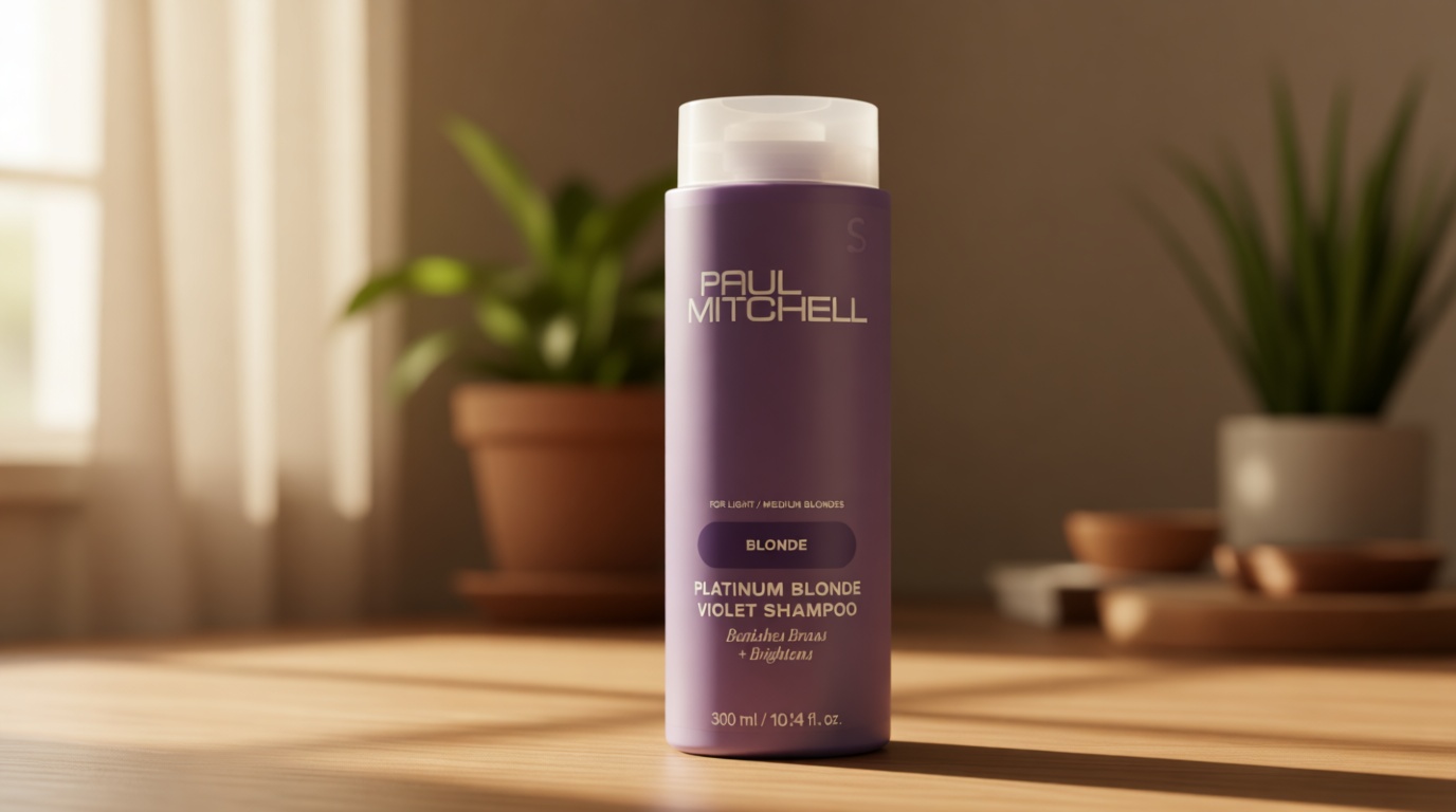 Paul Mitchell Platinum Blonde Violet Shampoo, Banishes Brass + Brightens, Ideal for Light to Medium Blonde, Silver, Gray or White Hair