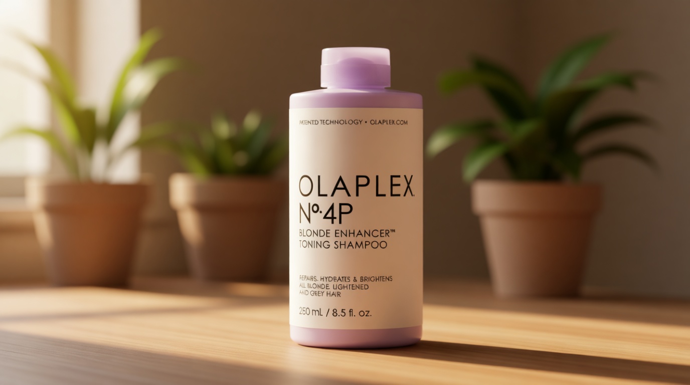 Olaplex Nº.4P Blonde Enhancer Purple Toning Shampoo: Neutralizes Brassiness & Strengthen | Repairs Damages & Hydrates Hair | For Coily, Curly, Straight, and Wavy