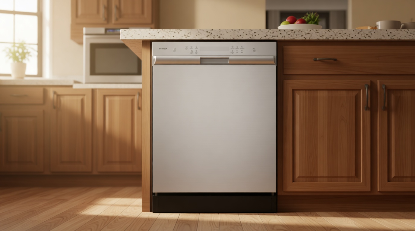 Sharp SDW6506JS 24-inch Stainless Steel Dishwasher, 49 dB, Third Rack, 12 Place Settings, Front Touch Controls