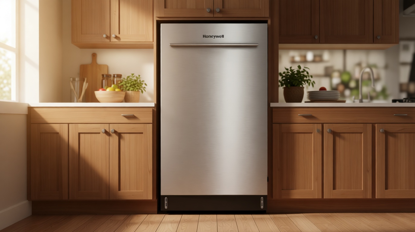 Honeywell 18-Inch Dishwasher with 8 Place Settings, 6 Washing Programs, Stainless Steel Tub, UL & Energy Star Certified, Stainless Finish