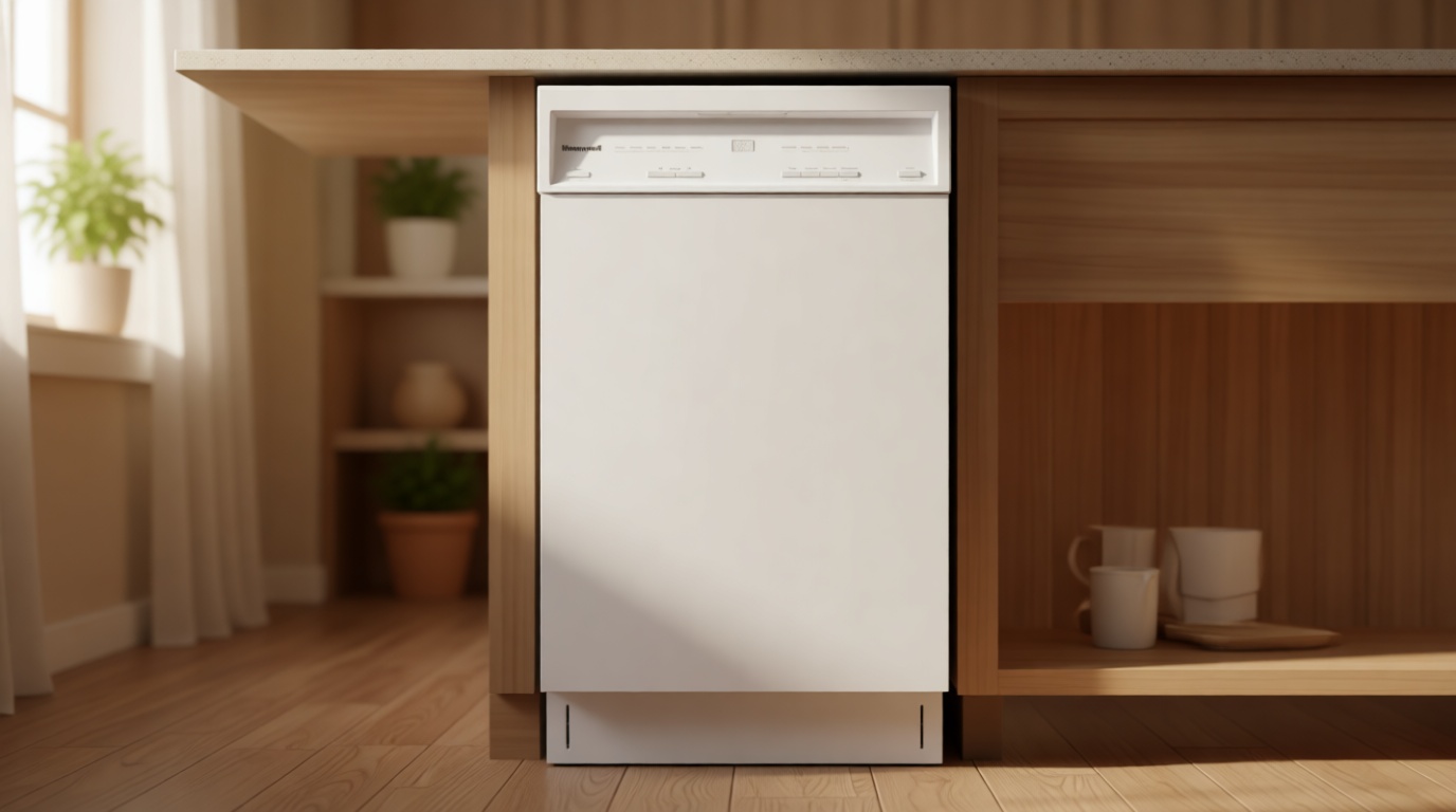 Honeywell 18 Inch Dishwasher with 8 Place settings, 6 Washing Programs, Stainless Steel Tub, UL/Energy Star- White