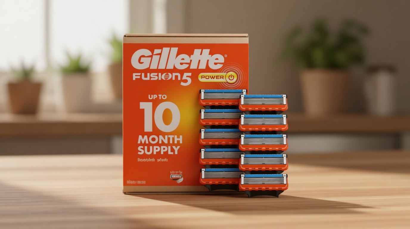 Gillette Fusion5 Power 5-Blade Razor Blade Refills for Men with Precision Trimmer, 10 Count