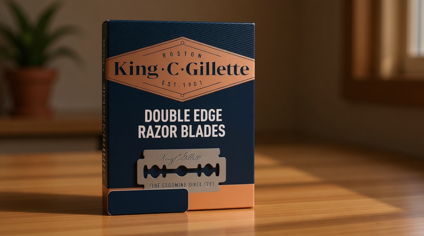 King C. Gillette Double Edge Safety Razor Blades 10 count, Stainless Steel Platinum Coated Blades