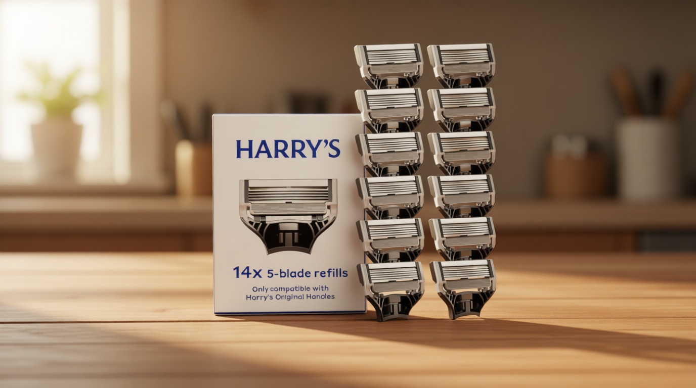 Harry's Original Razor Blades for Men - 14 Count - Premium Razor Blade Refill Cartridges - German Engineered