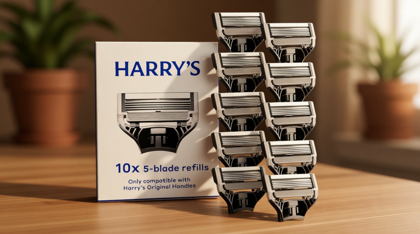 Harry's Original Razor Blades for Men - 10 Count - Premium Razor Blade Refill Cartridges - German Engineered