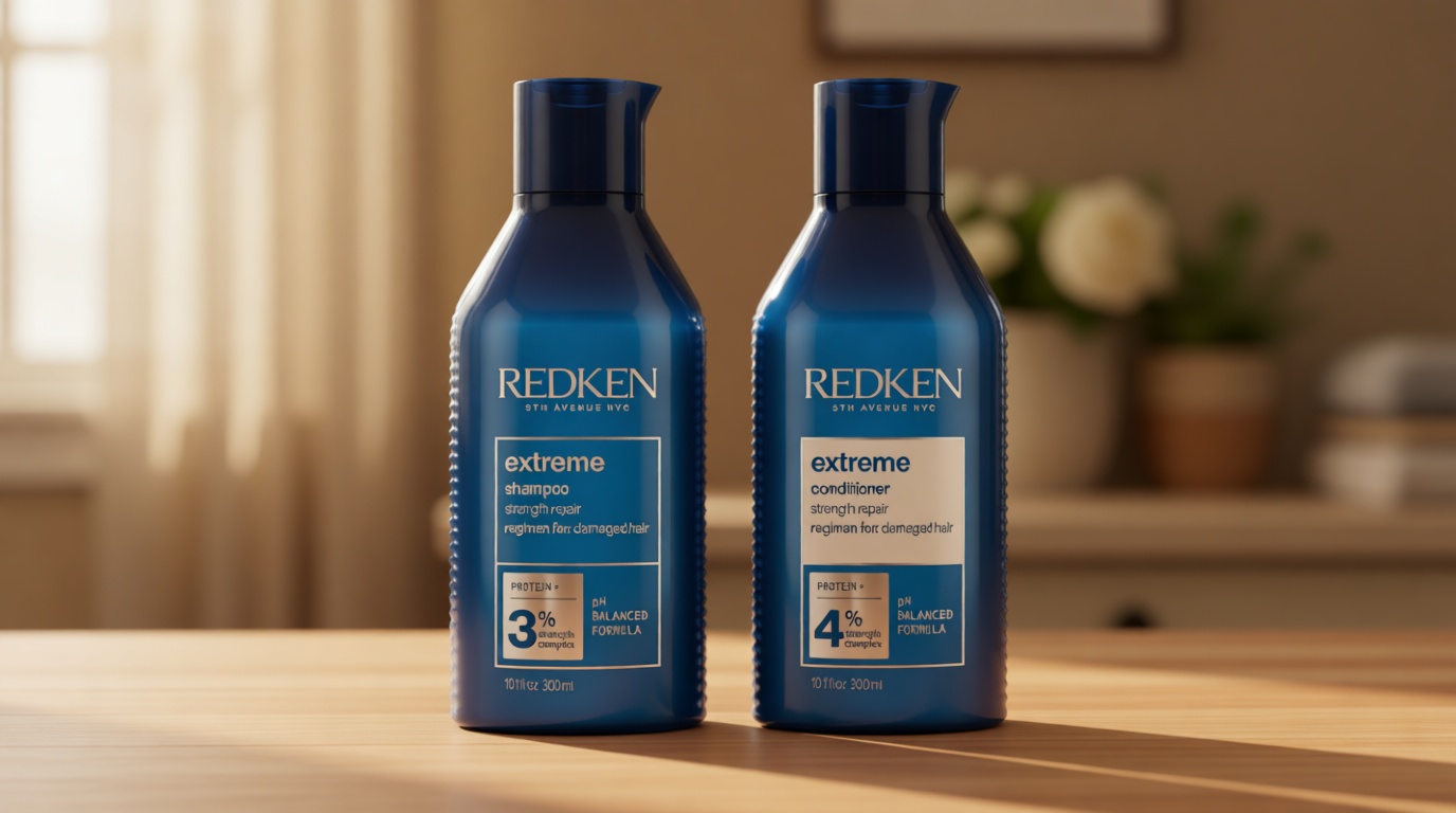 REDKEN Extreme Shampoo & Conditioner Set For Damaged Hair - Strengthens Hair and Repairs Breakage, Infused With Proteins, 10.1 Fl Oz (Pack of 2) Cradle to Cradle Certified
