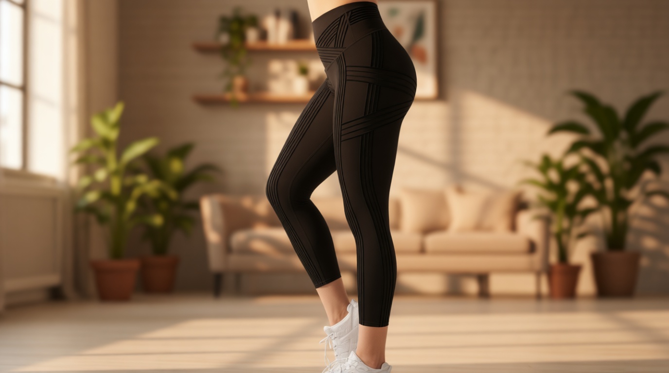 Fanka Powerband Resistance Leggings for Women,7/8 Length–Sculpting Compression with Built-in Bands,Reversible Wear