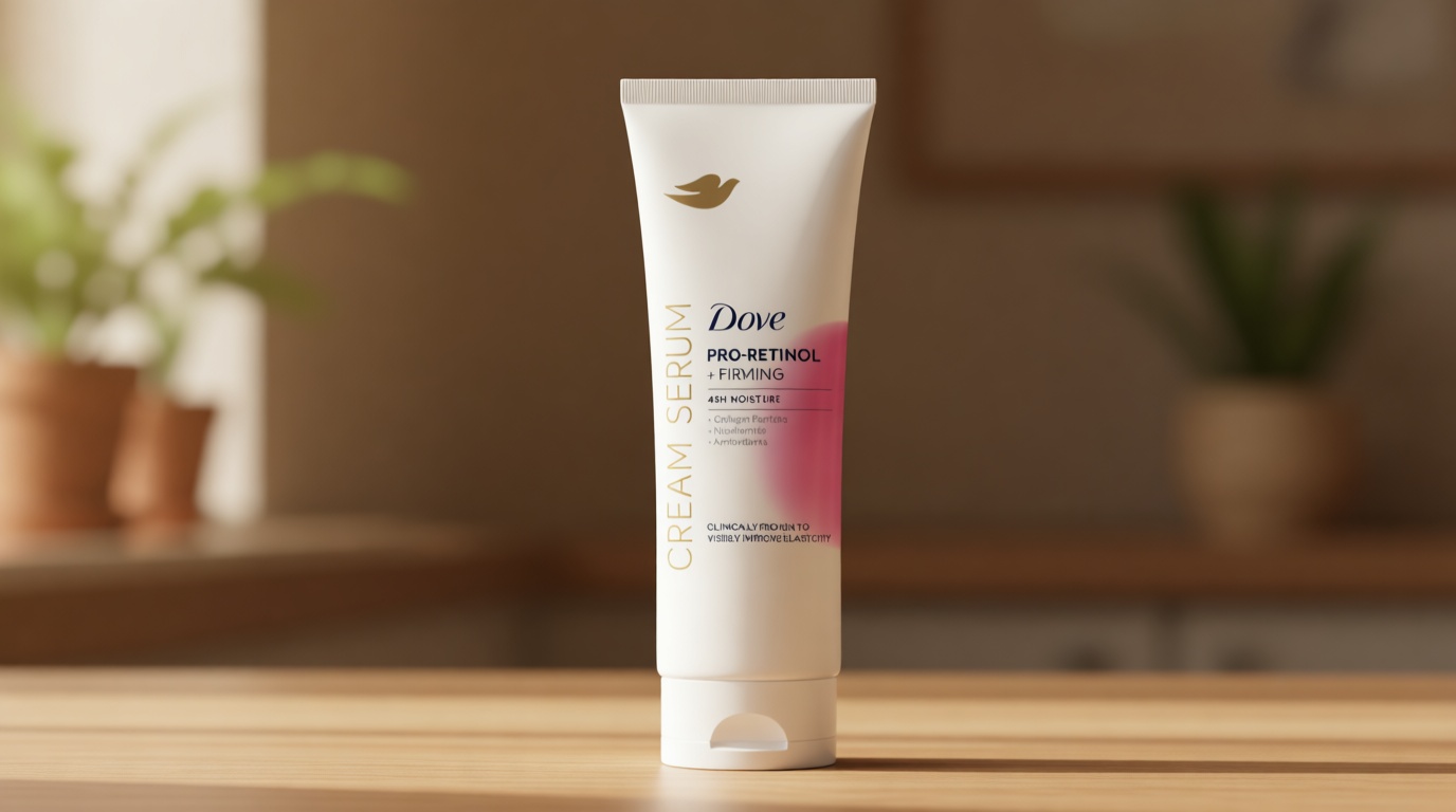 Dove Cream Serum Pro-Retinol + Firming for Elasticity and Firmness, with Collagen Peptides, Niacinamide and Antioxidants Lotion, 8 oz