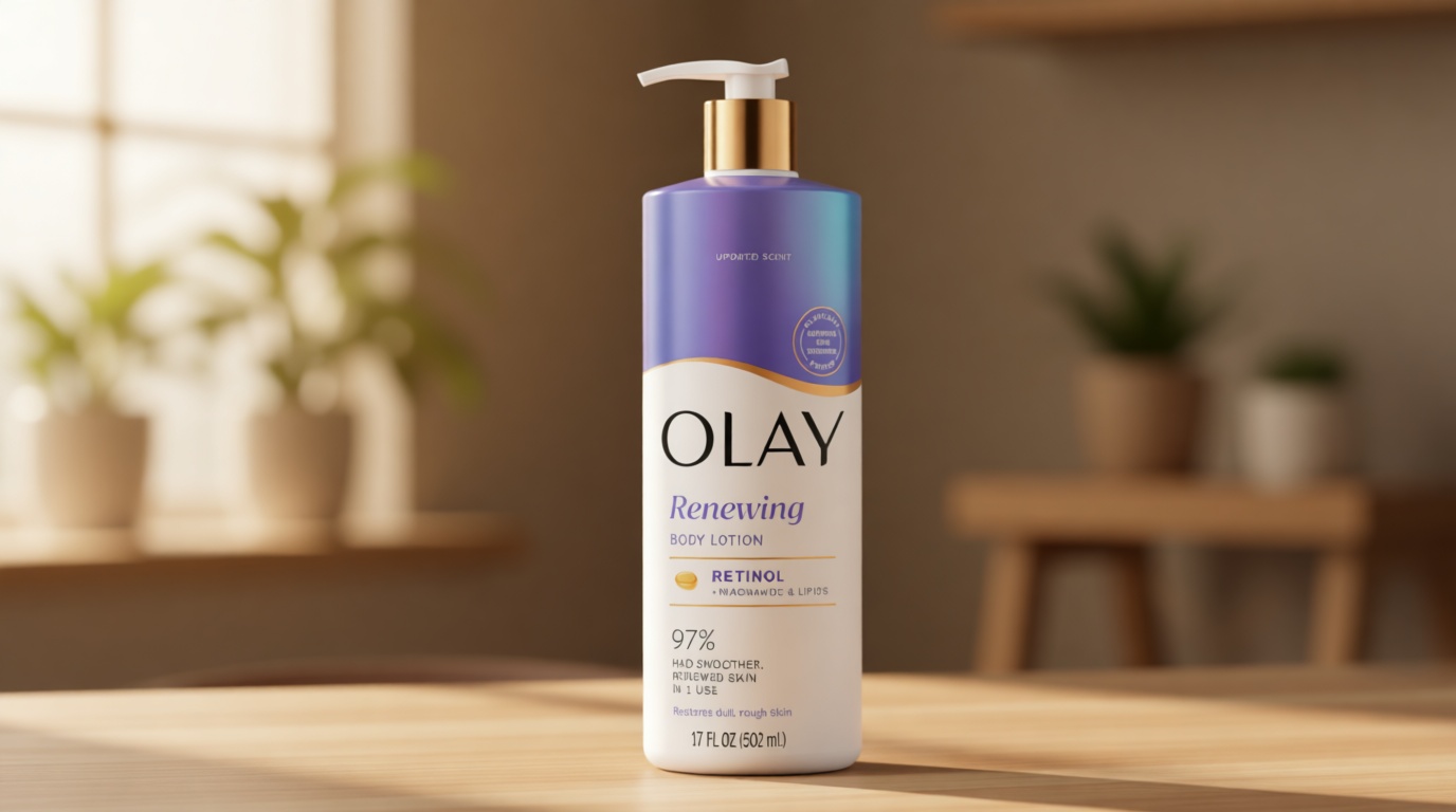 Olay Body Lotion for Women, Smoothing with Retinol Serum, Visibly Smoother Skin, 24hr Moisture & Hydration, Fast Absorbing Formula, Vitamin B3 Complex, For All Skin Types, 17 fl oz