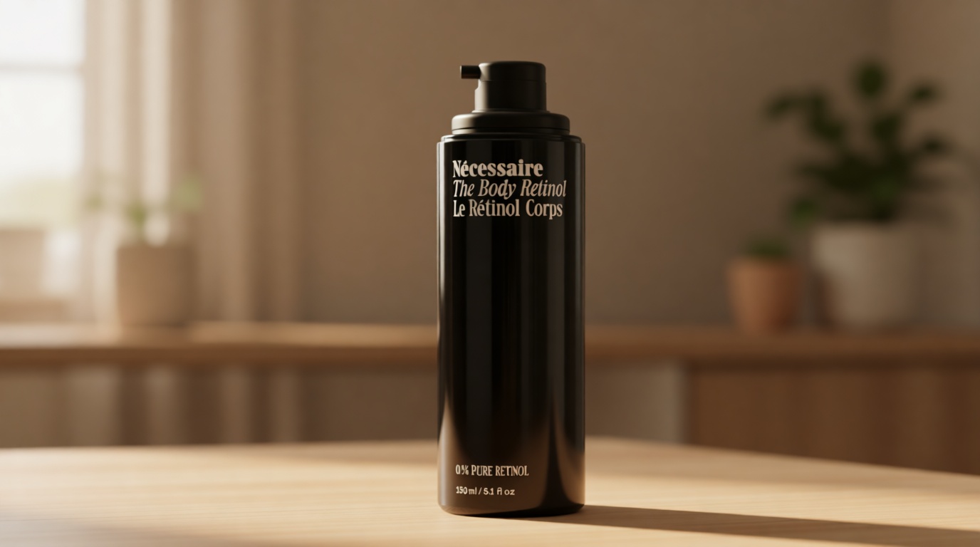 Nécessaire The Body Retinol - Firming Repair Serum + Retinol Body Lotion For Women & Men. Wrinkle + Line Prevention. 0.1% Pure + 10% AHA Crepey Skin Treatment. 5.1 oz