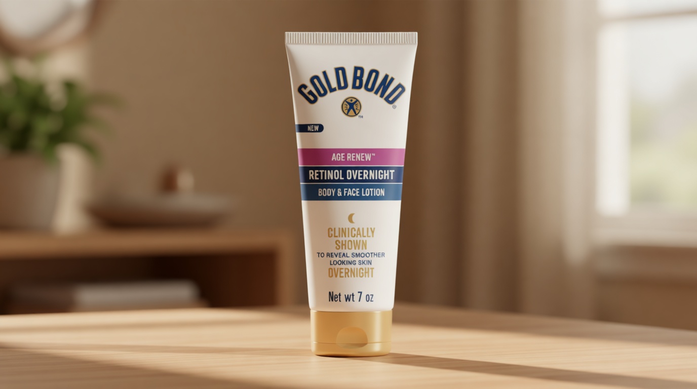 Gold Bond Age Renew Retinol Overnight Body & Face Lotion, Retinol Face and Body Lotion with Peptide Complex, 7 oz