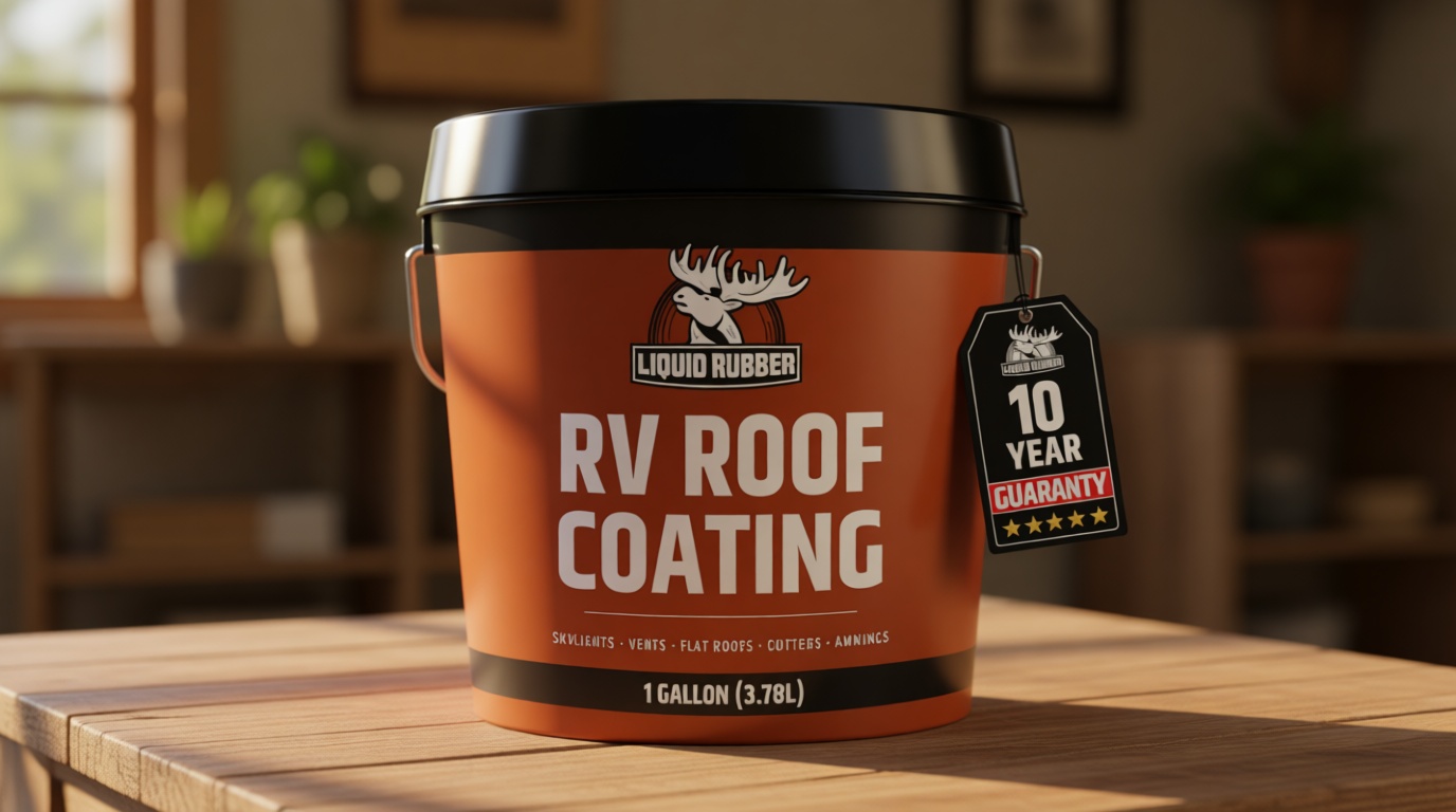 Liquid Rubber RV Roof Sealant- Professional-Grade Solar Reflective Flexible Waterproof Membrane Coating for EPDM, TPO, Fiberglass & Aluminum Camper & Travel Trailers- Brilliant White, 1 Gallon