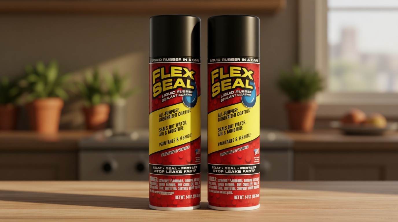 Flex Seal, 14 oz, 2-Pack, Black, Stop Leaks Instantly, Waterproof Rubber Spray On Sealant Coating, Perfect for Gutters, Wood, RV, Campers, Roof Repair, Skylights, Windows, and More