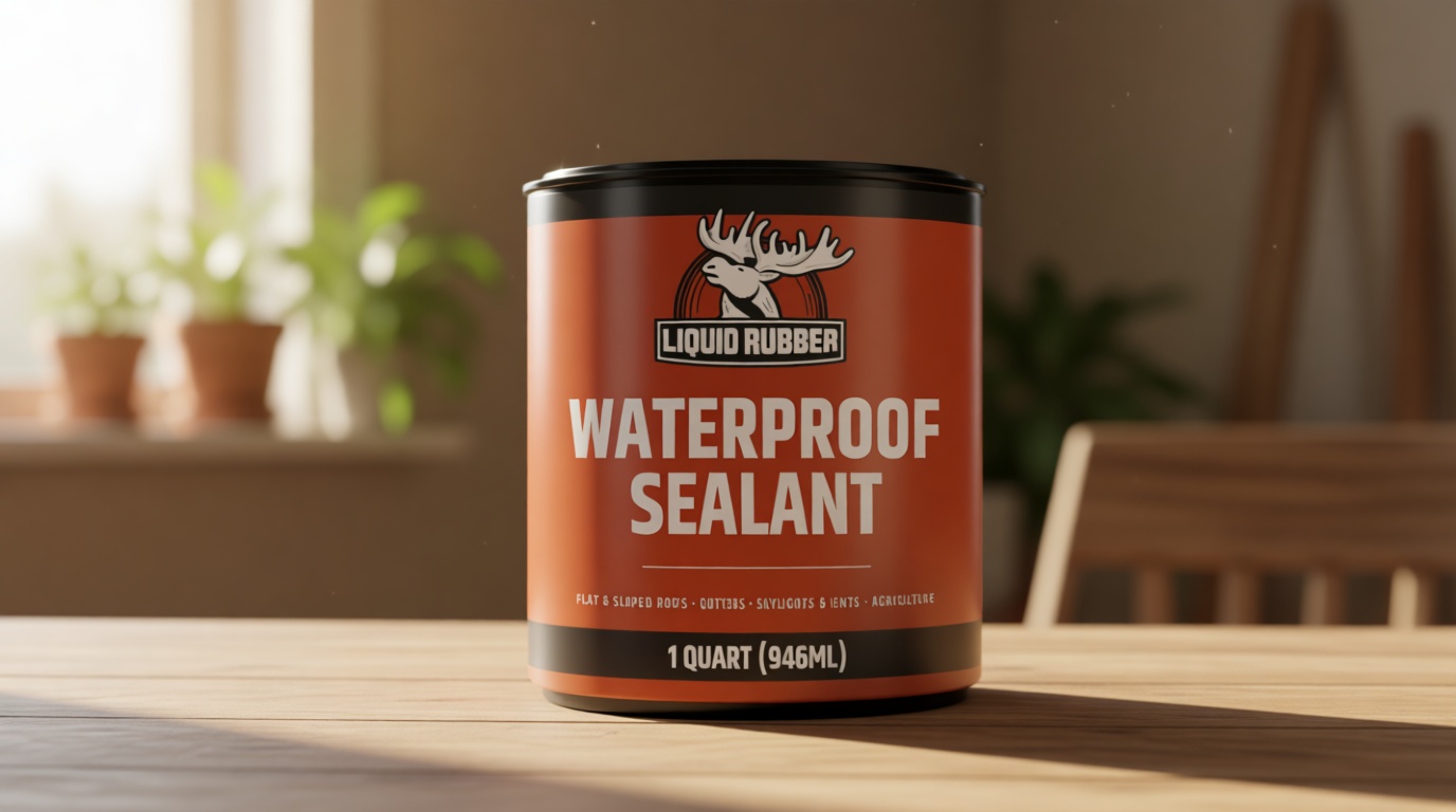 Liquid Rubber Waterproof Sealant – DIY Leak Repair Coating for Flat, Metal & Low Slope Roofs, Foundations, Gutters & More – Flexible Protective Membrane - Black - 1 Quart