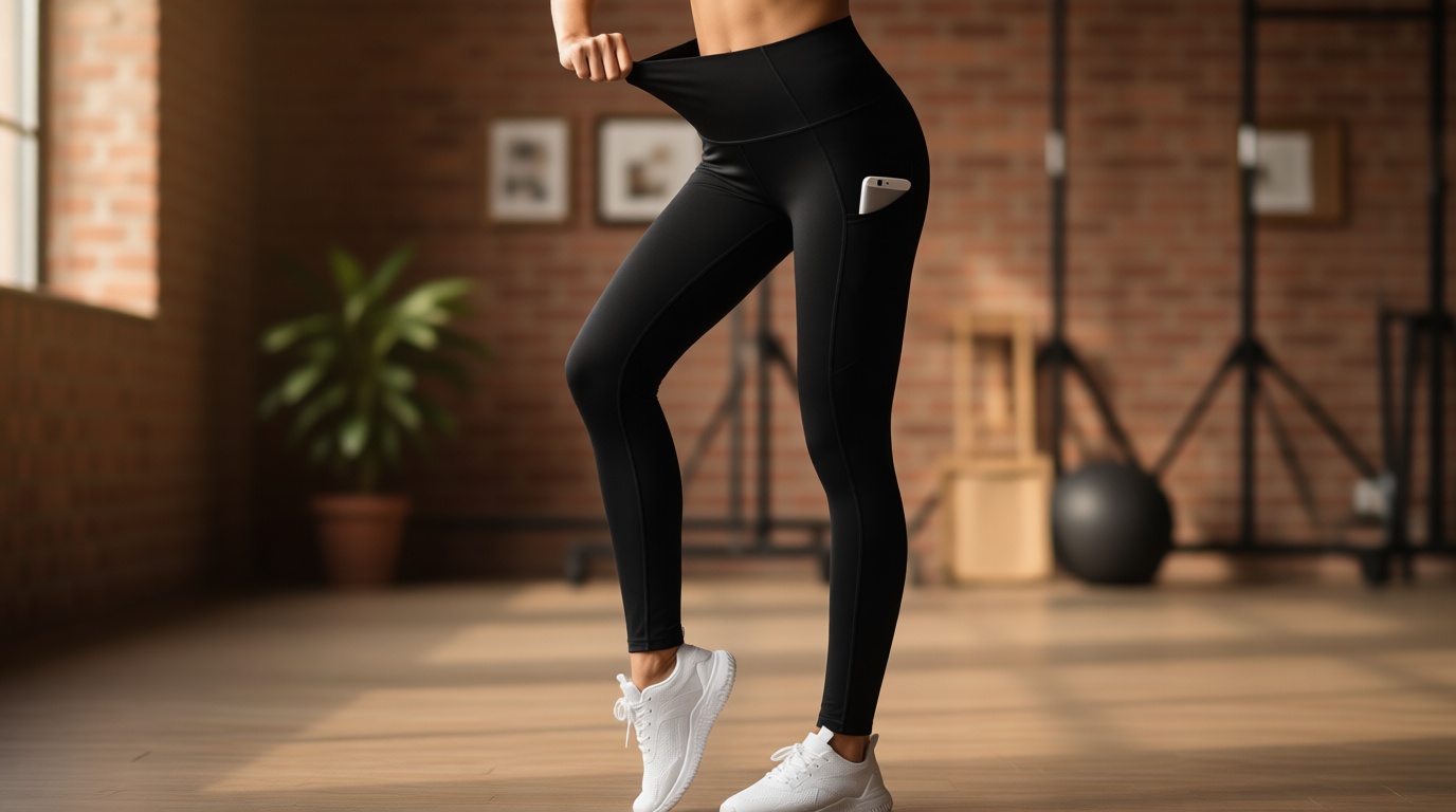 THE GYM PEOPLE Thick High Waist Yoga Pants with Pockets, Tummy Control Workout Running Yoga Leggings for Women