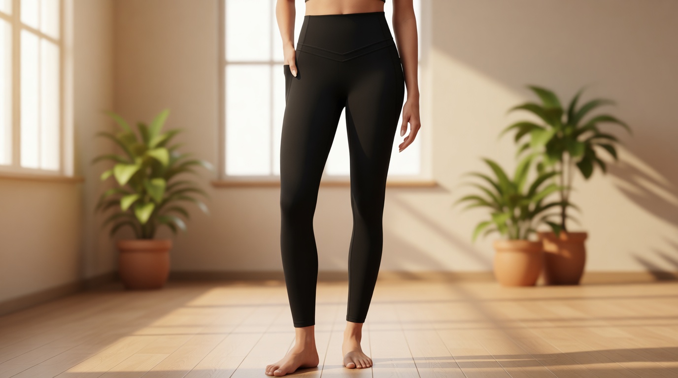 IUGA Compression Leggings with Pockets for Women Tummy Control Leggings No Front Seam Workout High Waist Yoga Pants