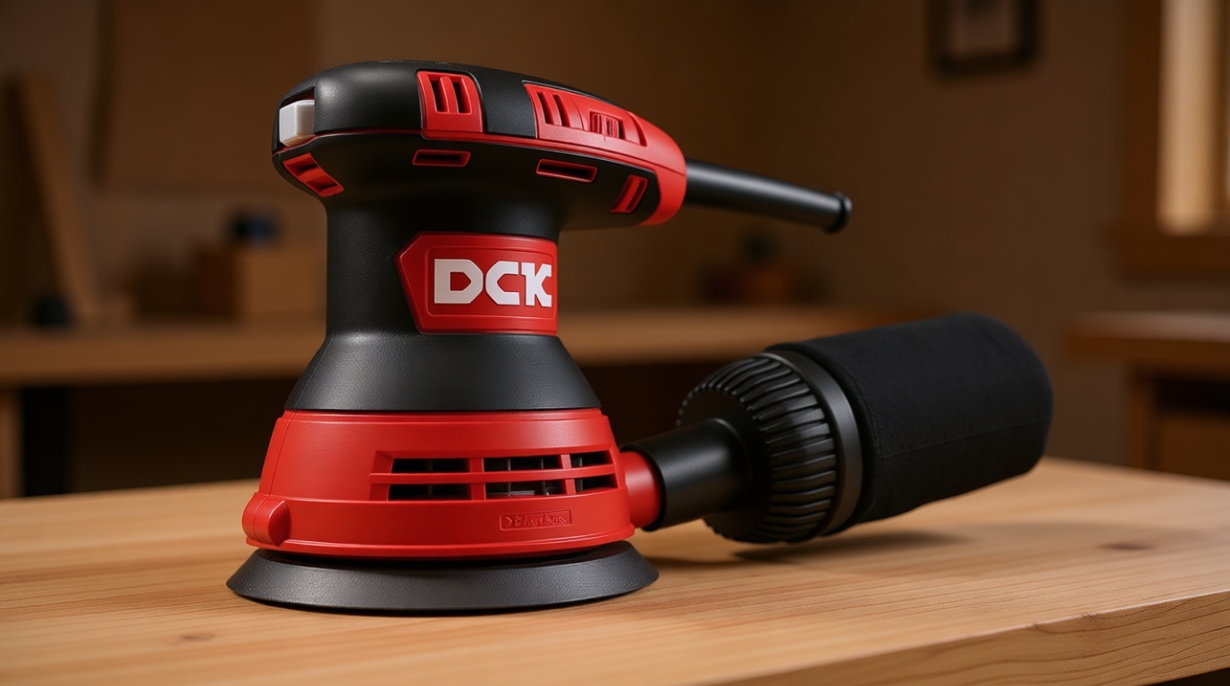 DCK Random Orbital Sander, 3.0 AMP Corded Palm Sander, 6 Speeds Max 12,000 OPM, 5-Inch with 10 pcs Sandpapers, Dust Bag, Low Vibration for Woodworking, Decoration Furniture (KSA125)