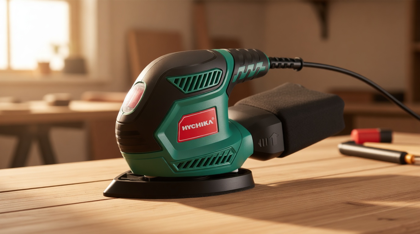 HYCHIKA Detail Sander, 14,000 OPM Compact Electric Sander Tool with 12 Pcs Sandpapers,Efficiency Dust Collection System,Suitable for Tight Spaces Sanding,Polishing,Removing Paint in Home Decoration