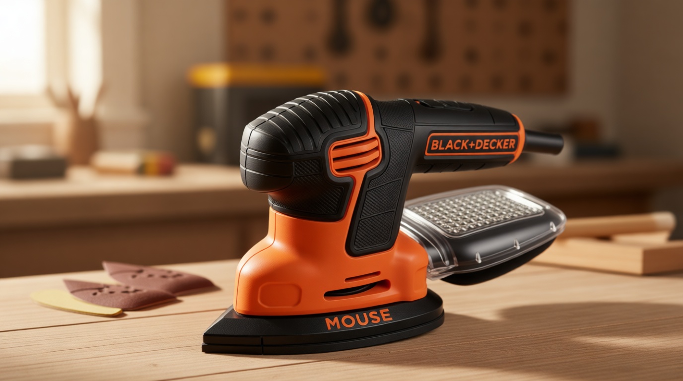 BLACK+DECKER Detail Sander, 1.2 Amp, 16,000 OPM, Compact Design, 3-Position Grip for Comfort, Includes Dust Collector, Corded (BDEMS600)