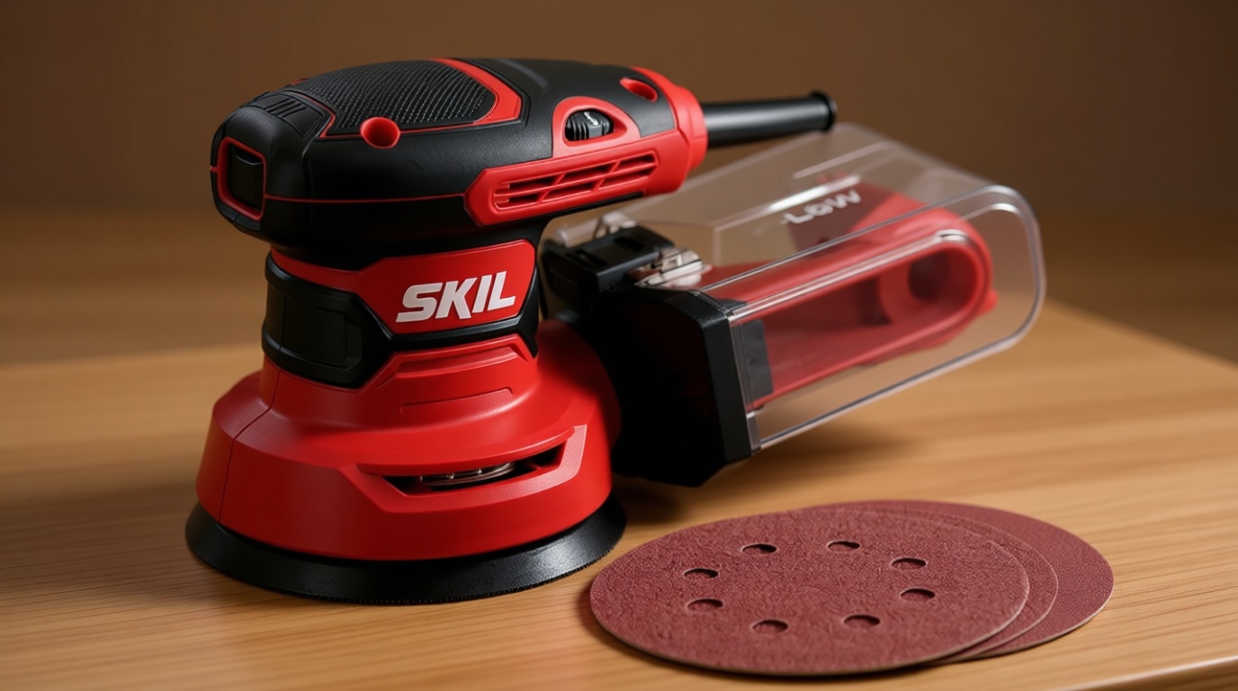 SKIL 5” Random Orbital Sander with Cyclonic Dust Box & 3pc Sanding Sheet - SR211601, Multicolor