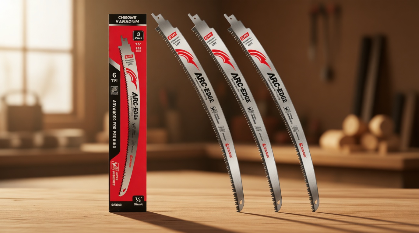 EZARC Japanese Teeth Reciprocating Saw Blade 15 Inch, Arc Edge Wood Pruning Saw Blades 6TPI for Tree Trimming, Wood Cutting, 3 Pieces
