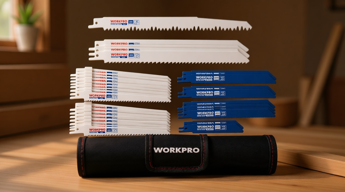 WORKPRO 32-Piece Reciprocating Saw Blade Set - Metal/Woodcutting Saw Blades, Pruner Saw Blades with Organizer Pouch