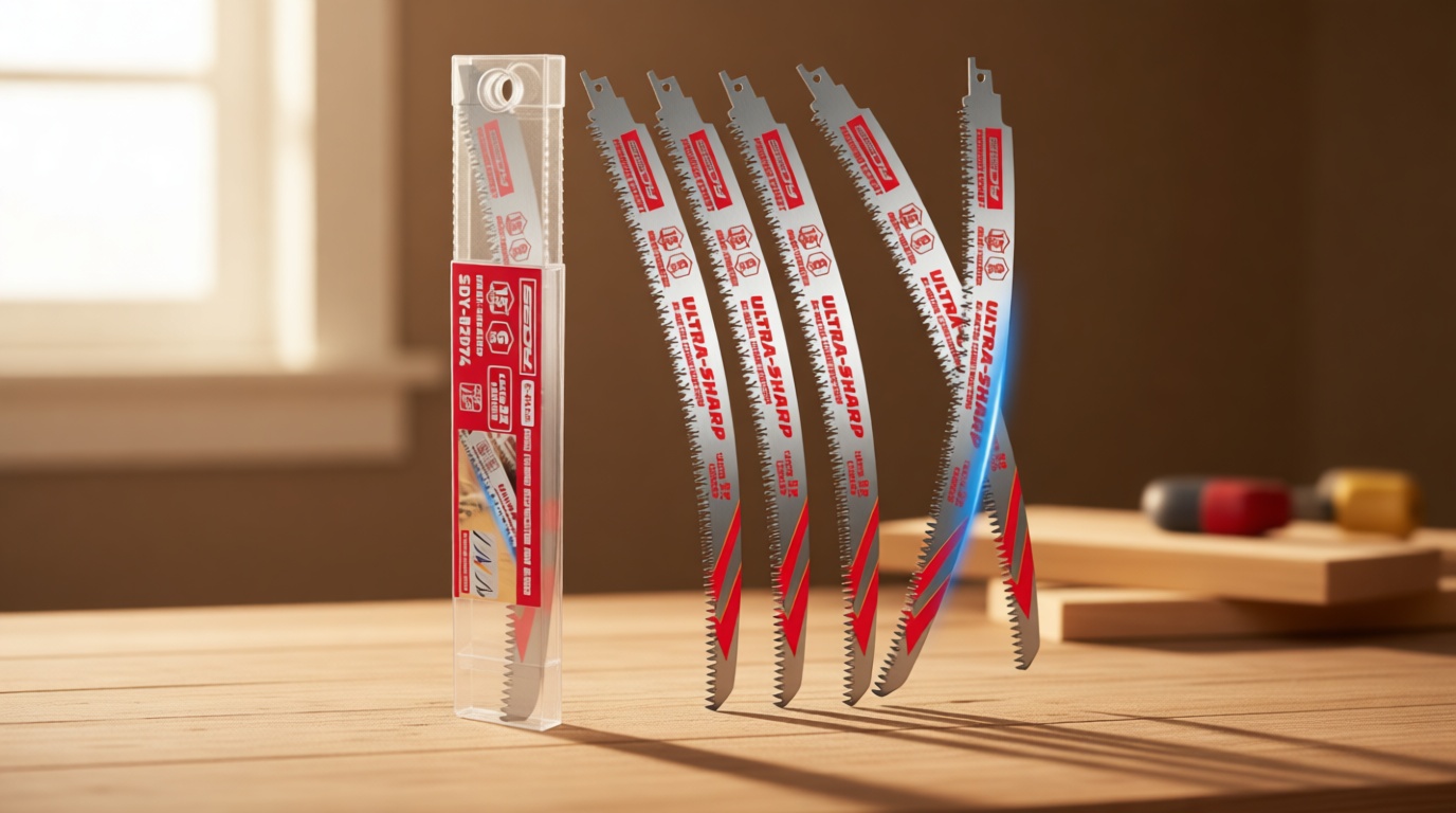 15 Inch Japanese Teeth Reciprocating Saw Blades, 6TPI Arc Edge Wood Pruning Saw Blades Set for Tree Trimming, Wood Cutting, 5 Pack