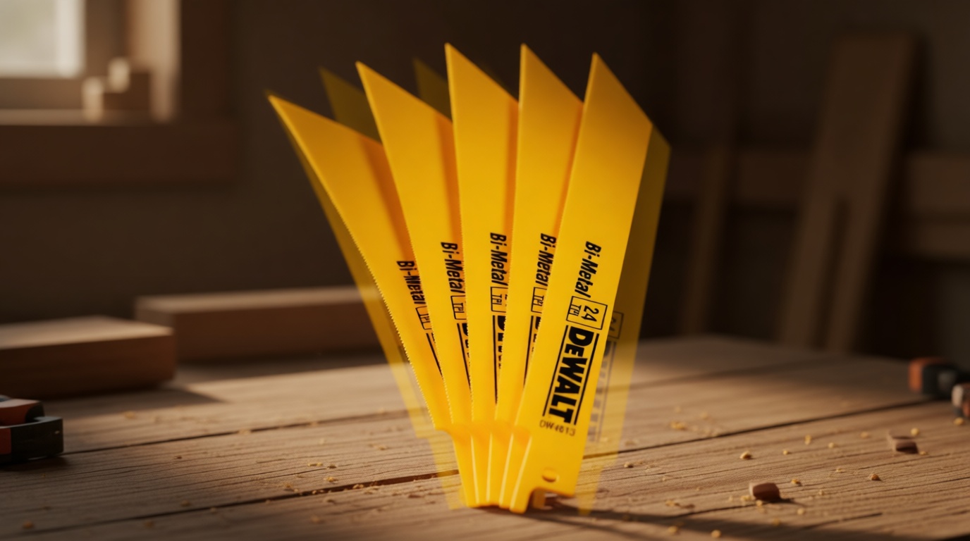 DEWALT Reciprocating Saw Blades, Straight Back, Bi-Metal, 6-Inch 24 TPI, 5-Pack (DW4813)