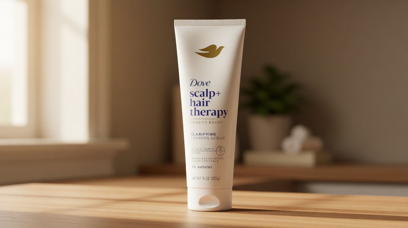 Dove Density Boost Clarifying Foaming Scrub Scalp + Hair Therapy for gentle scalp exfoliation, with Vitamin B3, Zinc and 0% sulfates, 9 oz