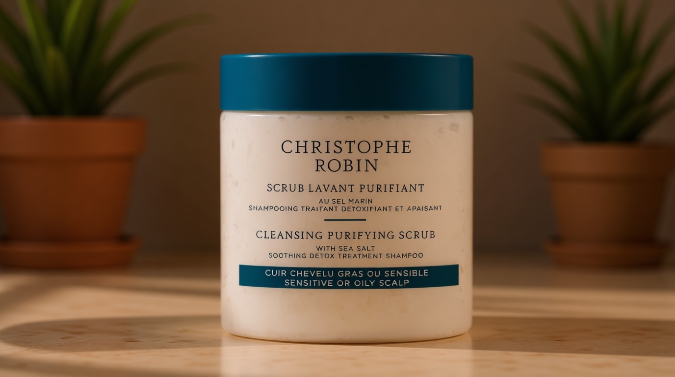 Christophe Robin Purifying Scalp Scrub with Sea Salt – Deep-Cleansing Detox Exfoliating Treatment for Oily Roots & Sensitive Scalps, Removes Build-Up & Soothes Irritation