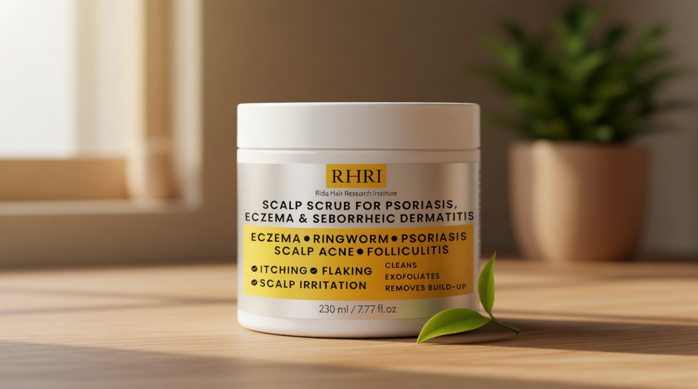 Anti Fungal Pre Shampoo Scalp Scrub for Psoriasis, Eczema & Seborrheic Dermatitis | DHT Blockers, Mineral Complex & Tea Tree Oil | Soothes Scalp and Promotes Hair Growth for Men & Women