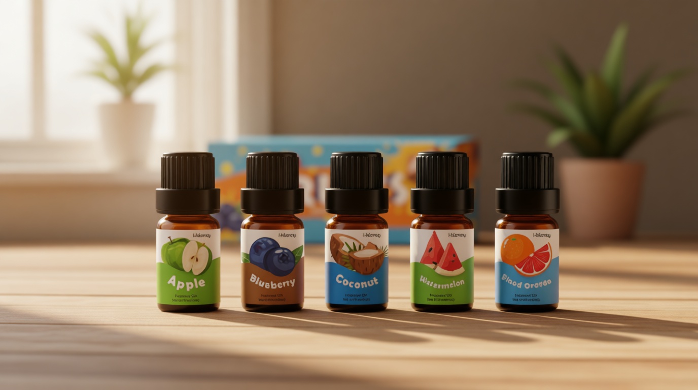 Fruity Fragrance Oil, Holamay Premium Fruit Essential Oils for Diffuser, Candle Soap Making Scents, 10x5ml, Coconut, Strawberry, Mango, Pineapple, More Home Diffusers Oil Scents, Summer Oils Gift Set