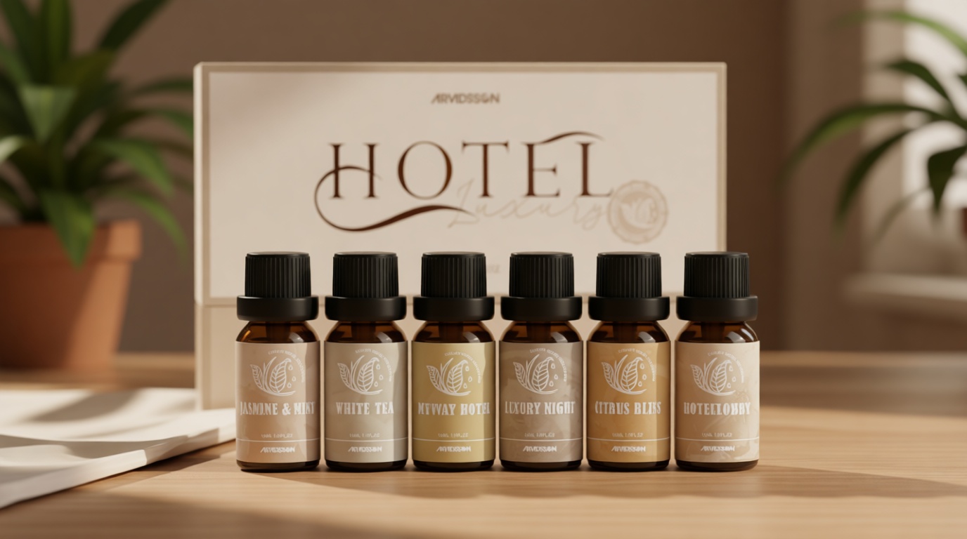 ARVIDSSON Hotel Diffuser Oils Gift Set, Hotel Essential Oils for Diffuser, Luxury Hotel Fragrance Oil Blend - Jasmine & Mint, White Tea, Citrus Bliss, M-Way, Fancy Lobby, Gift for Women and Men