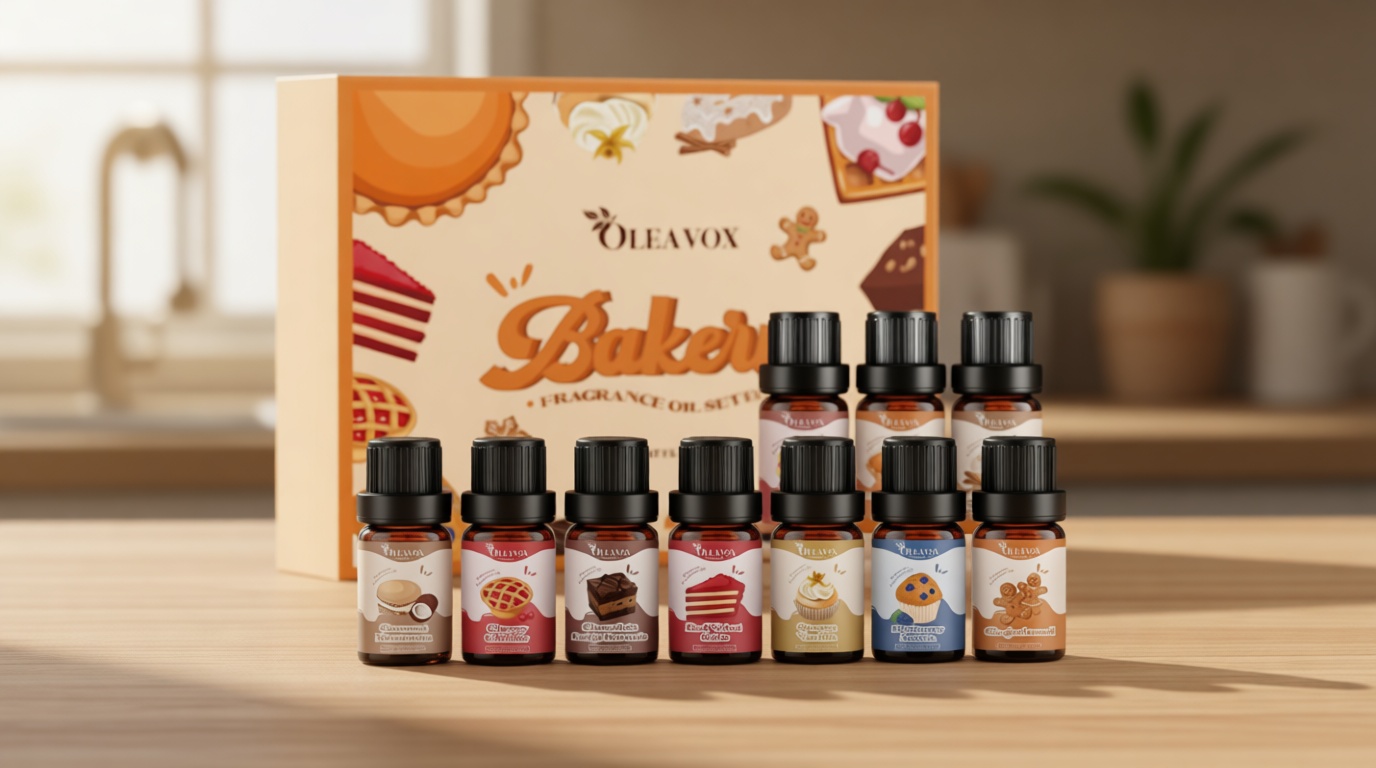 Bakery Essential Oils Set,Premium Fragrance Oil for Diffusers, Scents for Candle & Soap Making, Pumpkin Pie, Cream Vanilla, Gingerbread,Cinnamon Sugar Donut and Cake More 10x5ml,Aromatherapy Oils