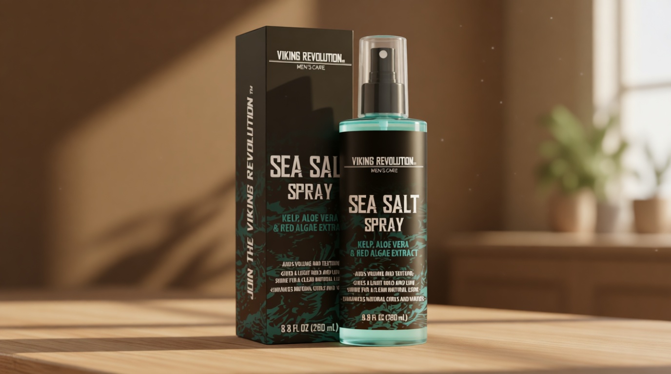 Viking Revolution Sea Salt Spray for Men - Hair Texturizing Spray with Kelp, Aloe Vera and Red Algae Extract - Surf Sprays to Add Volume and Texture for Men and Women Beach Hair - 8.8oz