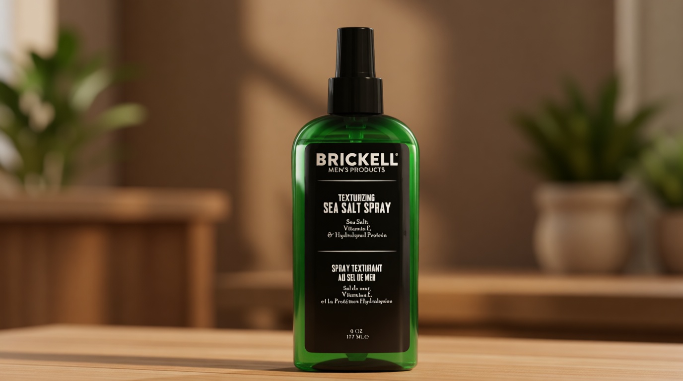 Brickell Men's Texturizing Sea Salt Spray for Men, Natural & Organic, Alcohol-Free, Lifts and Texturizes Hair for a Beach or Surfer Hair Style, 6 Ounce