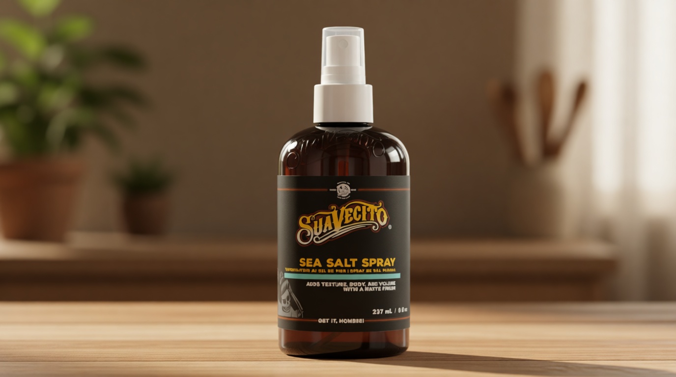 Suavecito Sea Salt Spray - Natural Hair Volume and Texture with Light Flexible Hold for Men, Alcohol & Paraben-Free, 8 oz