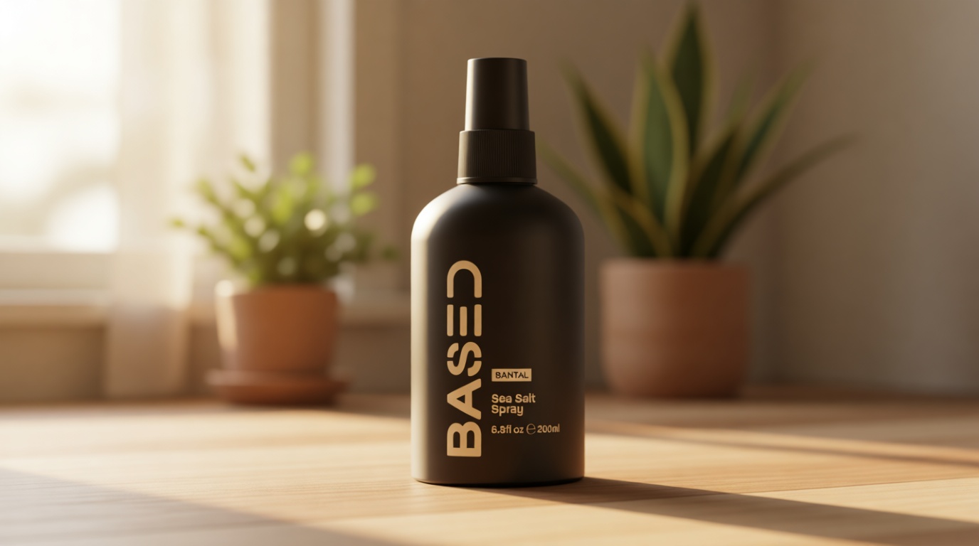 BASED Sea Salt Spray, Natural Finish Sea Salt Spray for Hair, Volume & Texture, Infused with Kelp & Vitamin B5, Light & Non-Greasy, Paraben Free, No Drying Alcohols, 6.8 oz (Pack of 1)