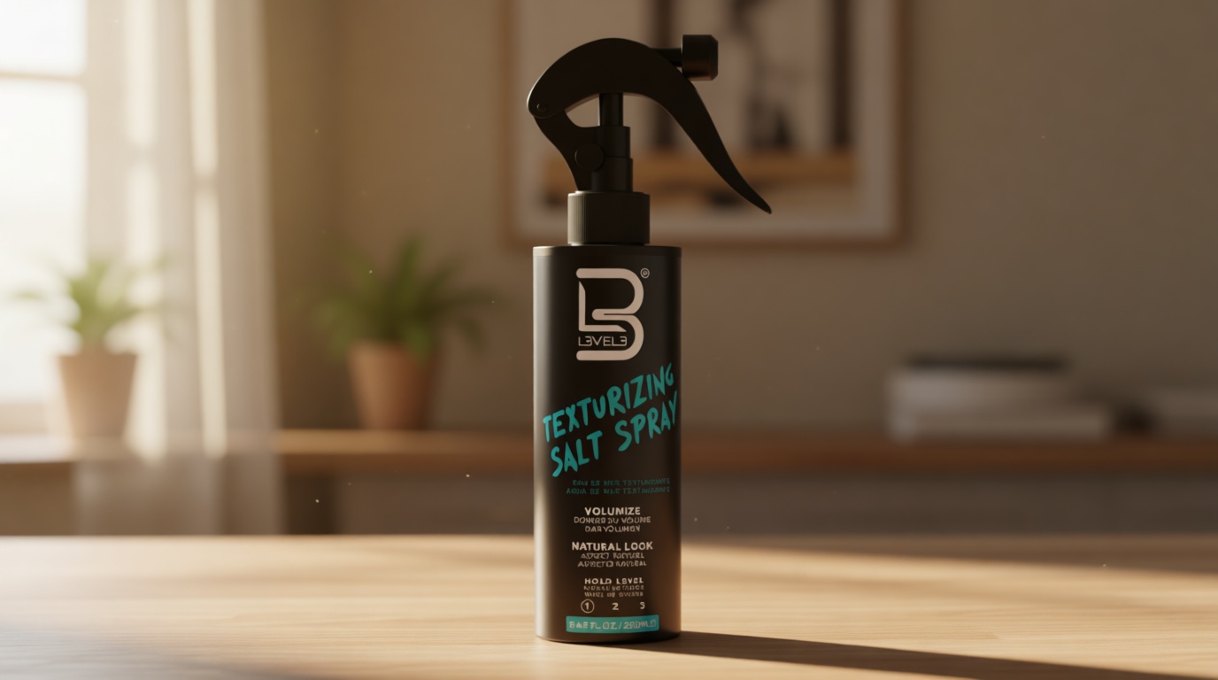 L3 Level 3 Sea Salt Texturizing Spray - Creates Beachy Waves and Texture - Light Hold - Casual Hair Finish (8.45 Fl Oz)