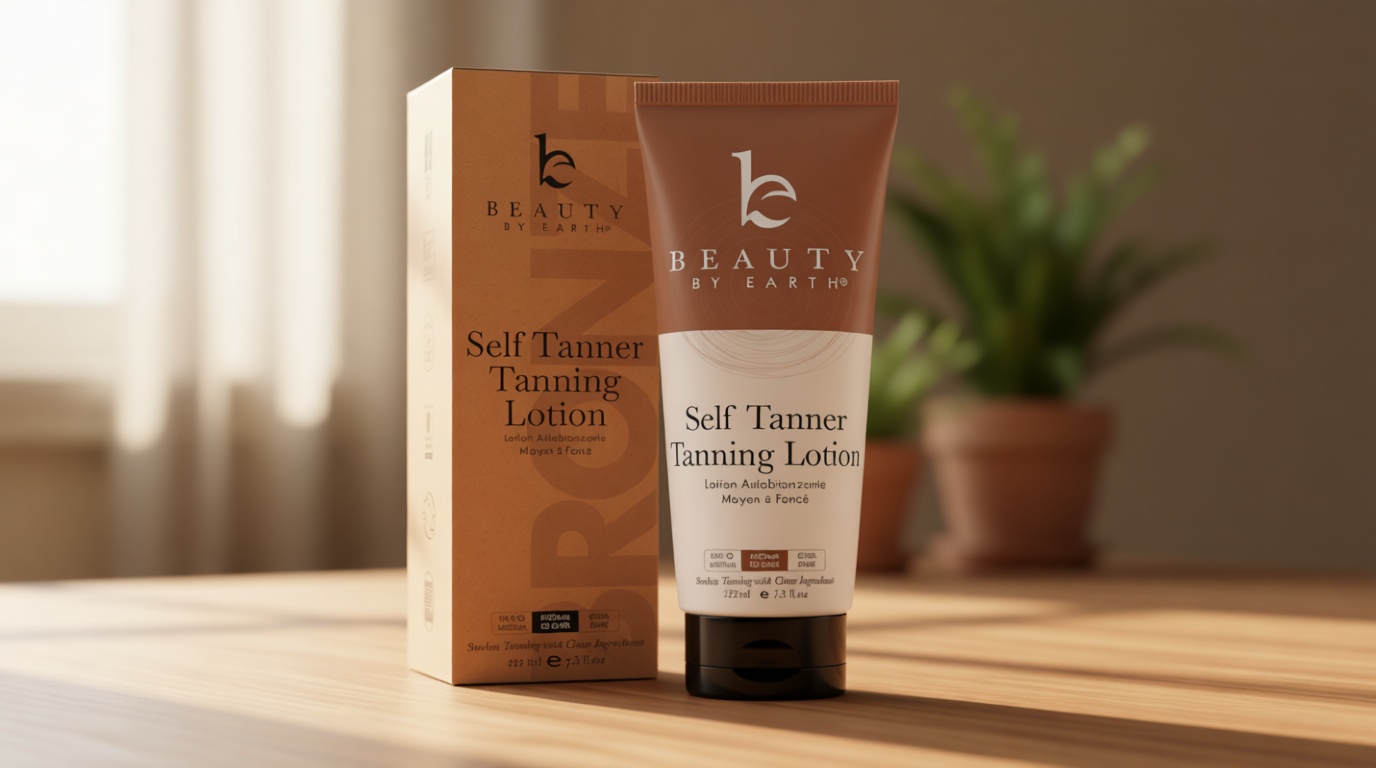 Beauty by Earth Self Tanner - USA Made with Natural & Organic Ingredients, Moisturizing Self Tanning Lotion with Aloe Vera & Coconut for a Natural Glow, Streak-Free Fake Tan, Medium to Dark