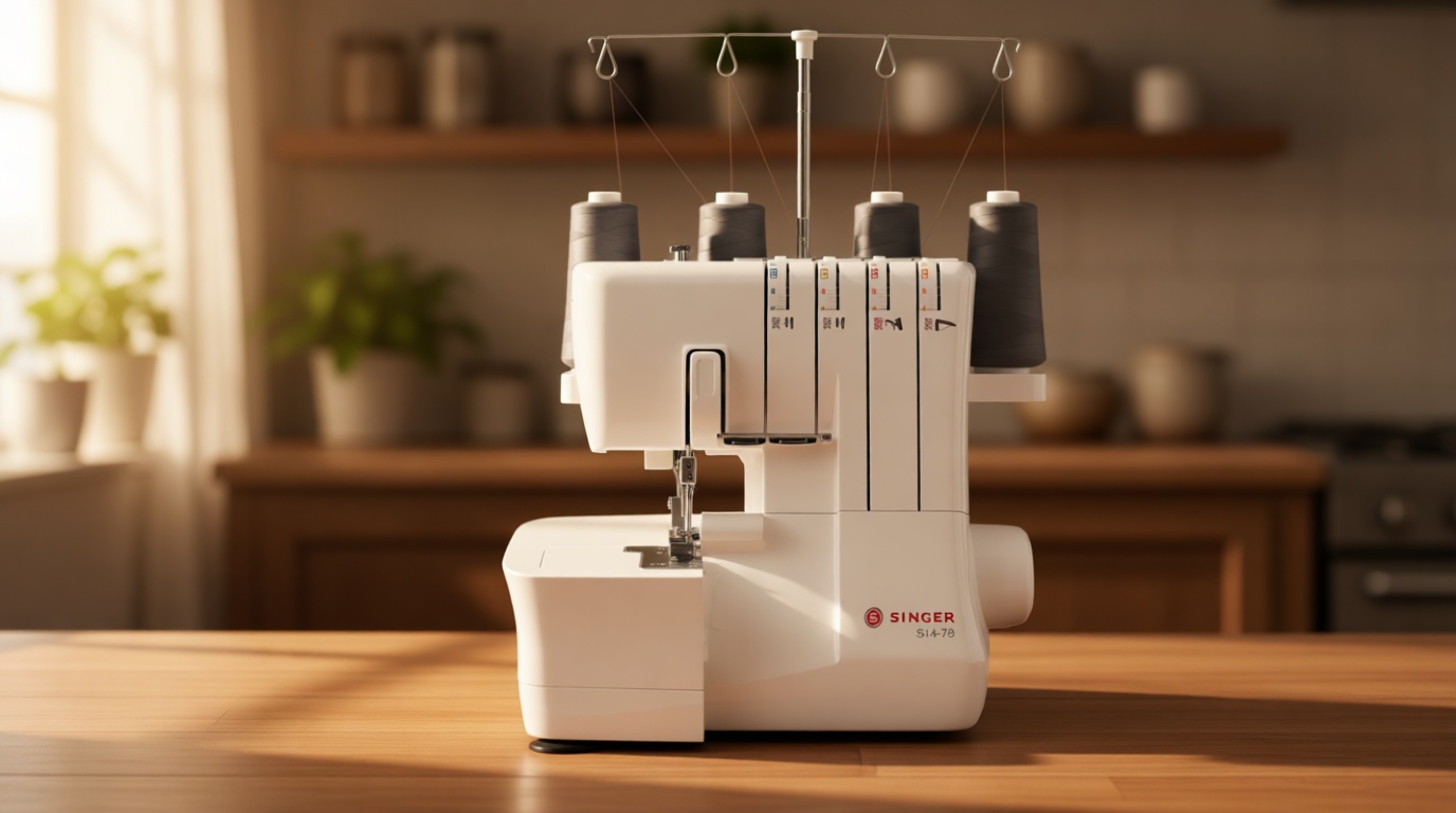 SINGER S14-78 Serger with Accessory Kit | Overlock Machine with 2-3-4 Stitch Capability, 1200 Stitches/Minute, Differential Feed, LED Light & Free Arm, White
