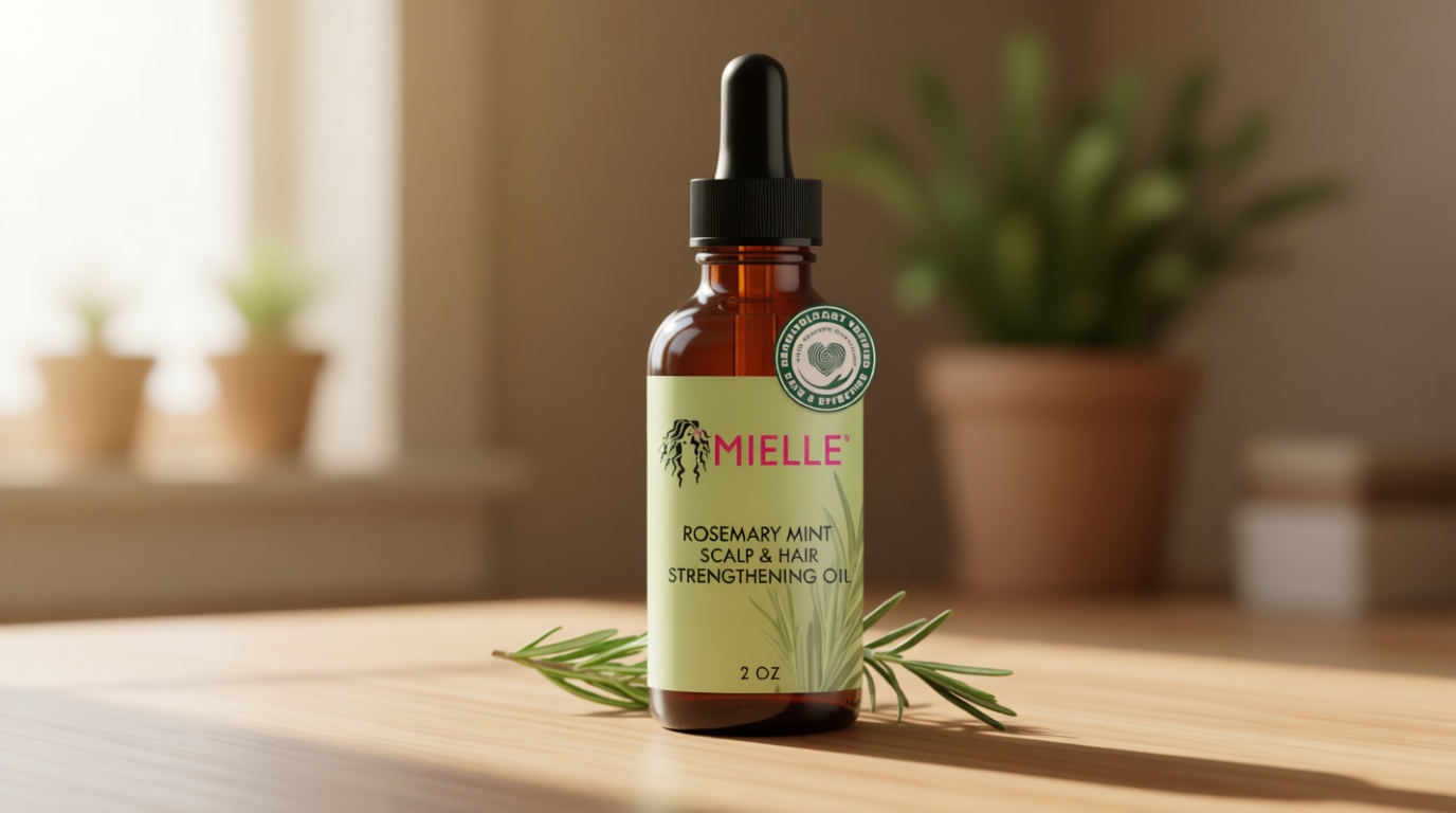 Mielle Organics Rosemary & Mint Hair Oil - Strengthening Biotin Oil Infused Frizzy & Damaged Hair Care - Split Ends & Dry Scalp Treatment to Support Longer, Healthier Strands, 2 Ounce