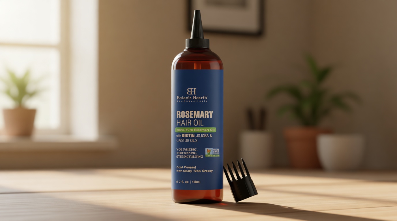 Botanic Hearth Hair Oil for Hair Growth | Rosemary Oil for Hair Growth with Biotin, Castor & Jojoba | Hair Relaxers & Dry Scalp Treatment | Color Safe | All Hair Types | 6.7 Fl Oz