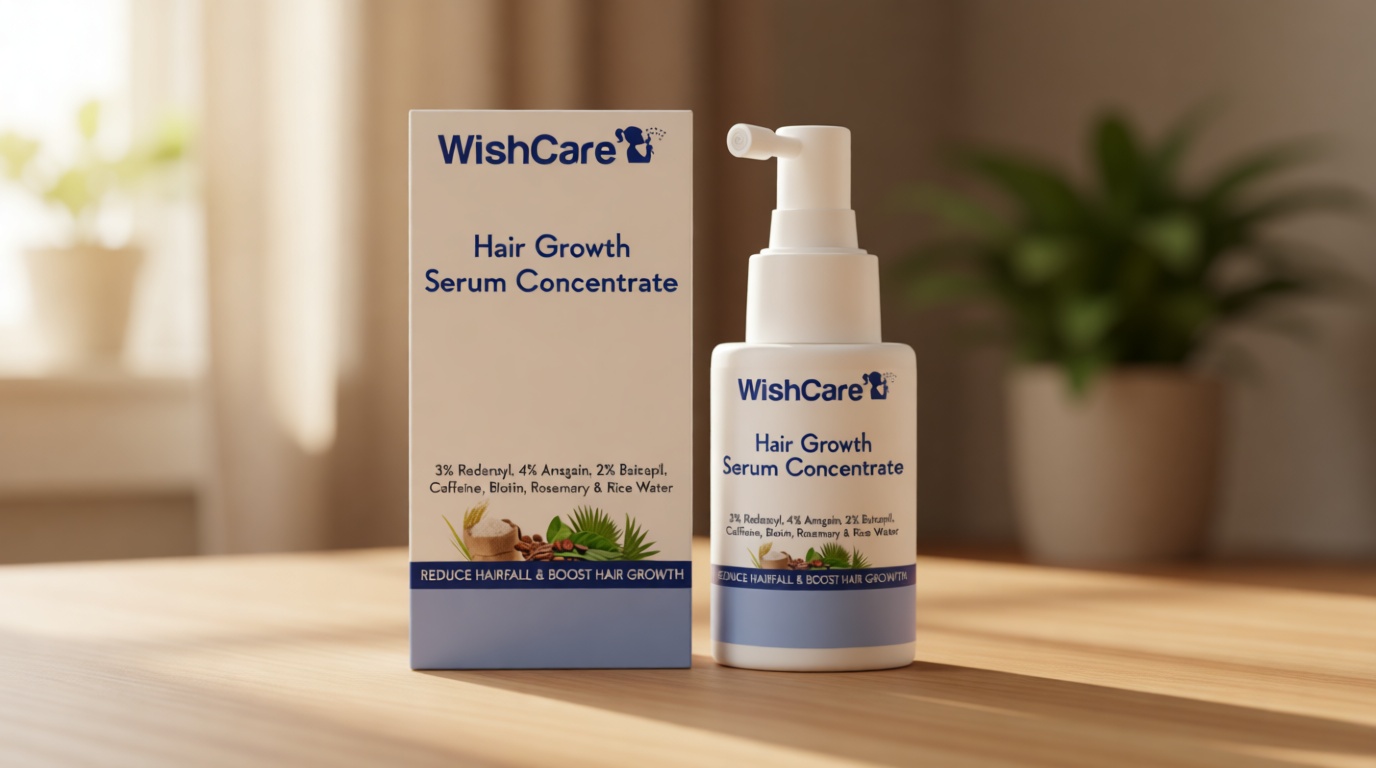WishCare Hair Growth Serum Concentrate - Rosemary, 3% Redensyl, 4% Anagain, 2% Baicapil, Caffeine, Biotin, Plant Keratin & Rice Water